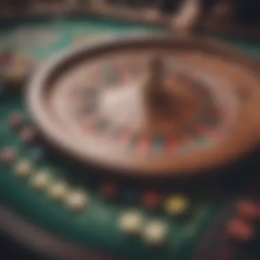 Strategic roulette betting layout with chips