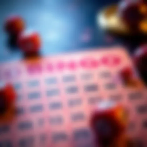 A colorful bingo card filled with numbers