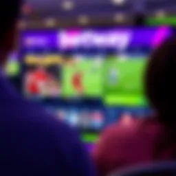 A vibrant screenshot of Betway's betting interface showcasing various sports and events in Iowa