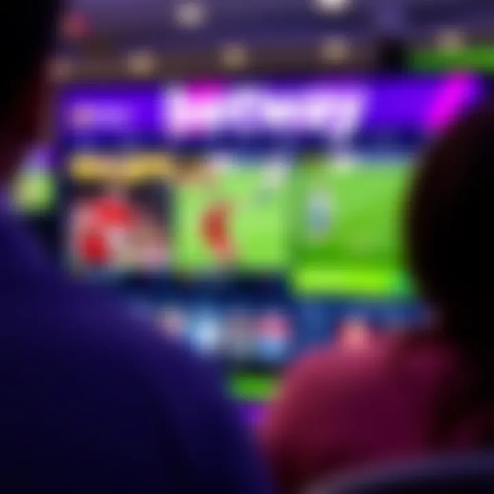 A vibrant screenshot of Betway's betting interface showcasing various sports and events in Iowa