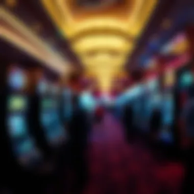 Gaming Thrill at Caesars Hotel Exciting gaming floor bustling with activity