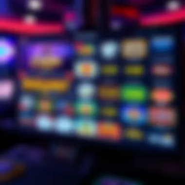 A visual representation of various casino bonus codes on a digital screen