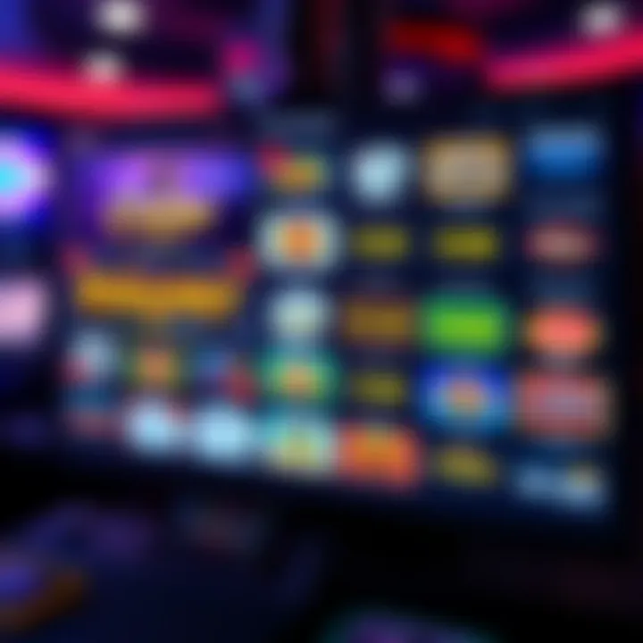 A visual representation of various casino bonus codes on a digital screen