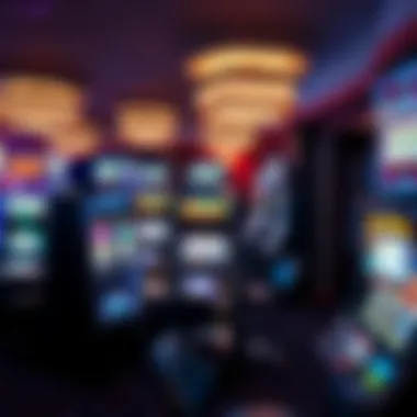 Overview of a casino floor showcasing various slot machines
