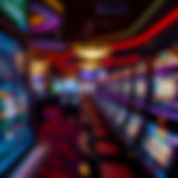 Casino interior featuring slot machines with debit card options