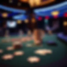 Elegant poker table setting featuring high-quality chips and cards