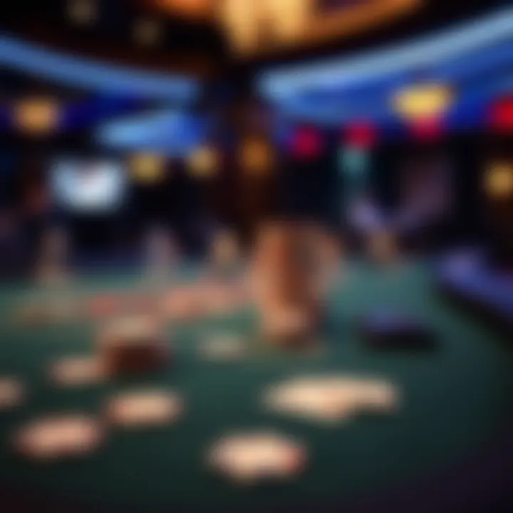 Elegant poker table setting featuring high-quality chips and cards