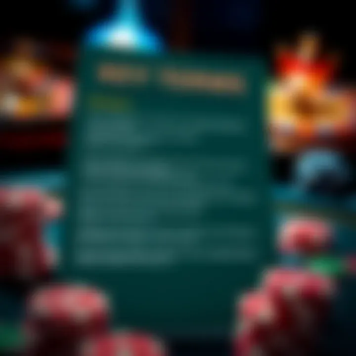 An infographic detailing the terms and conditions of casino promotions