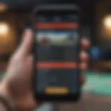 Illustration of mobile betting interface on a smartphone