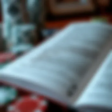 Close-up of a poker book open to a section on psychology