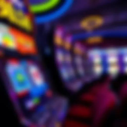 A vibrant slot machine display showcasing bright lights and colorful graphics.