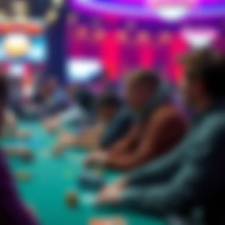 A modern poker tournament showcasing the vibrant atmosphere and community engagement.