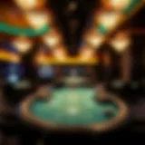Luxurious casino interior showcasing blackjack tables