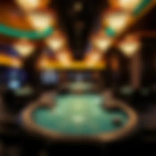 Luxurious casino interior showcasing blackjack tables