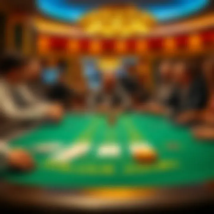 Vibrant Blackjack Table A vibrant blackjack table with enthusiastic players