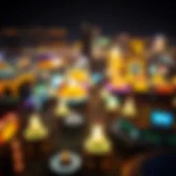 Aerial view of a bustling California casino