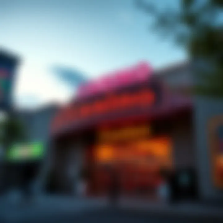 An outdoor view of a prominent casino entrance in New York