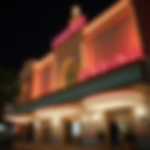 The stunning façade of a classic Vegas casino showcasing vintage architecture