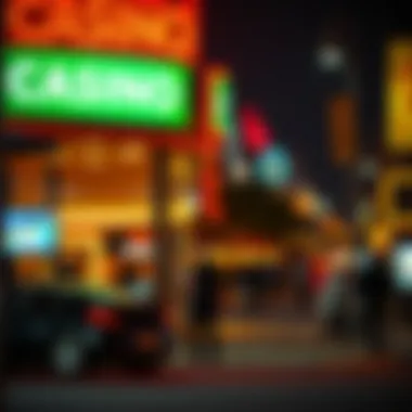 Nightlife Scene Near Casino Exciting nightlife scene outside a casino