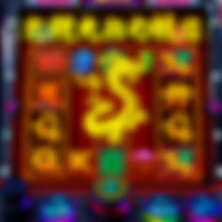 A vibrant depiction of the Five Dragons slot machine interface showcasing intricate symbols and gameplay elements.