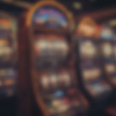 A vibrant display of colorful slot machines