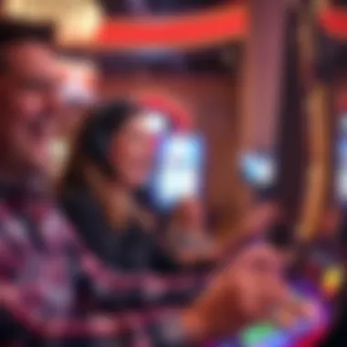 Excited players enjoying slot gameplay