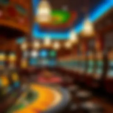 Cultural artifacts and traditional decor in an Indian casino