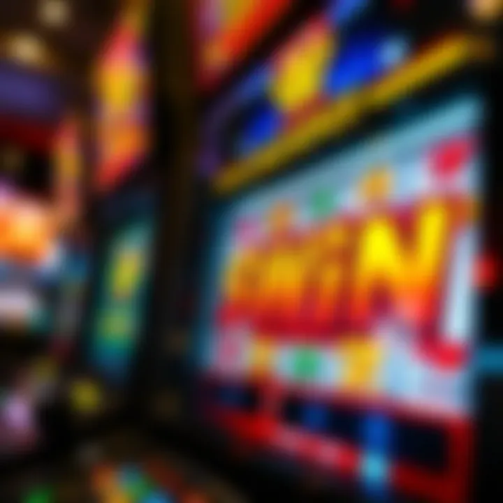 Close-up view of a slot machine displaying a big jackpot win