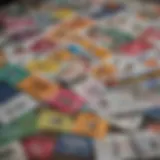 Colorful array of Minnesota scratch-off tickets displayed on a table