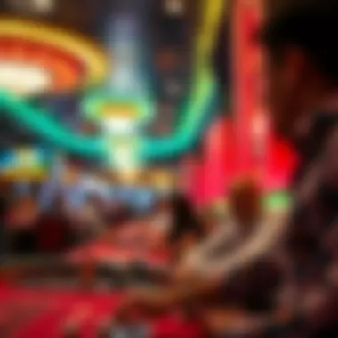 A vibrant overseas casino floor with players engaged in various games.