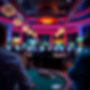 Visual representation of online casino gaming environment