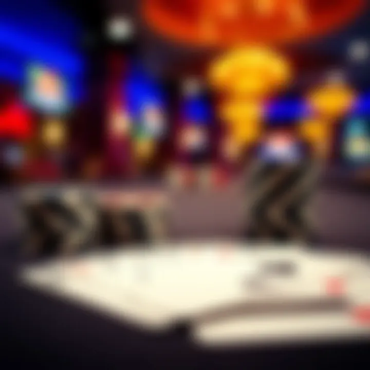 Close-up of poker chips and cards ready for a game