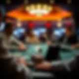 Online PLO poker table scene