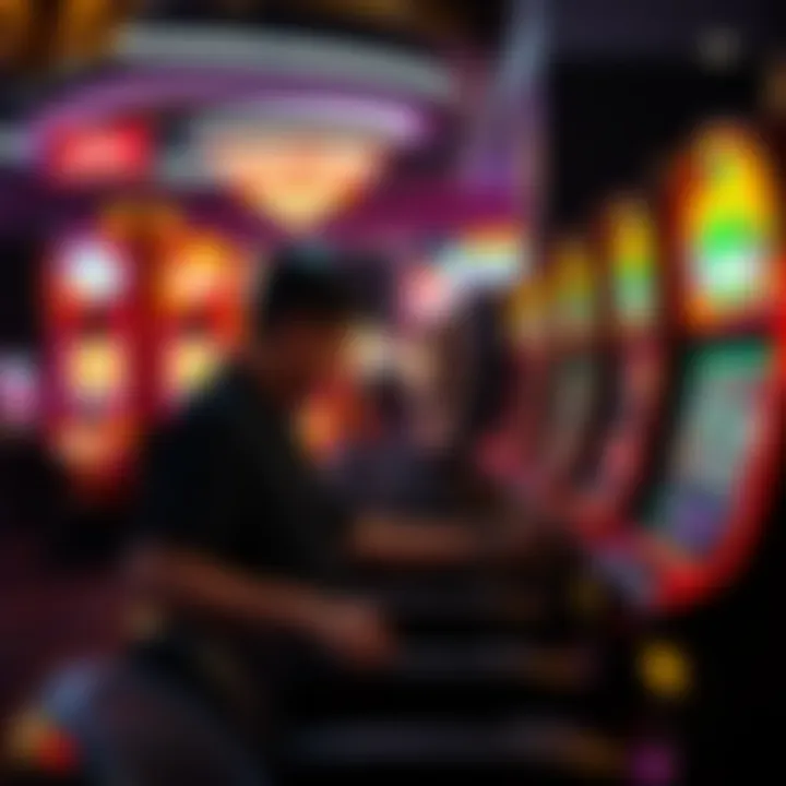 Players engaging with various casino gaming machines