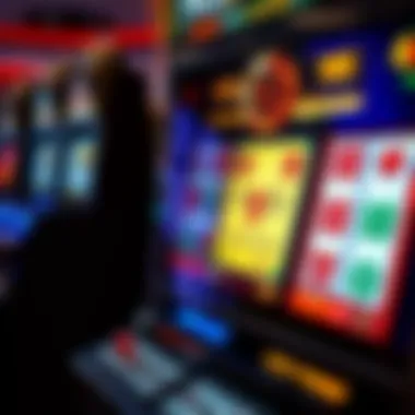 Detailed view of a video poker screen with multiple options