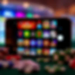 A smartphone displaying a variety of casino game apps