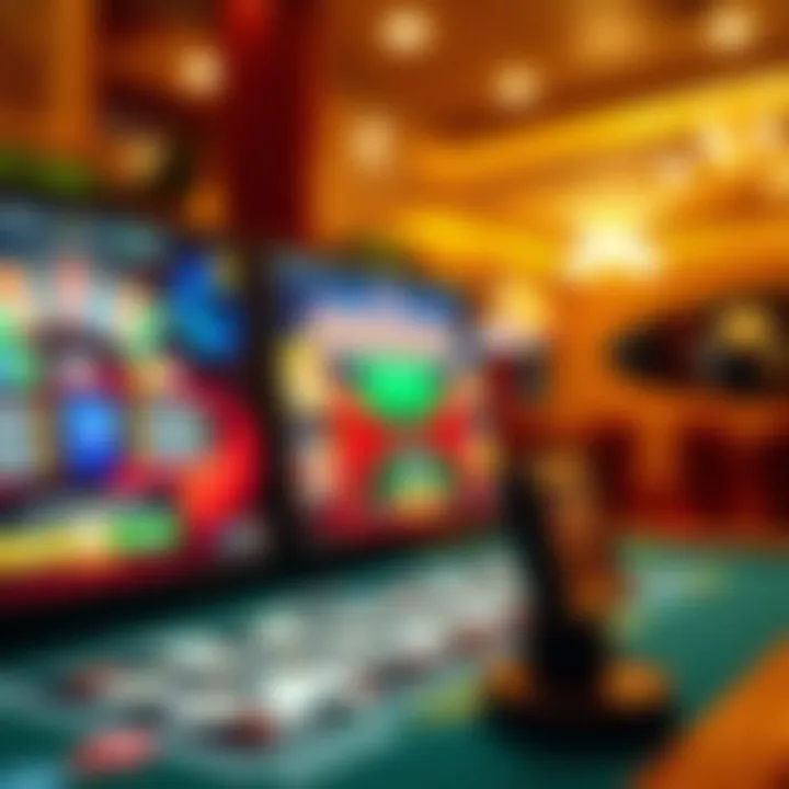 User interface of an online casino platform