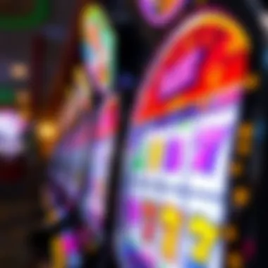 Vibrant Symbols on a Slot Machine Colorful slot machine display showcasing vibrant symbols