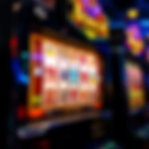 Vibrant slot machine display with bonus game symbols