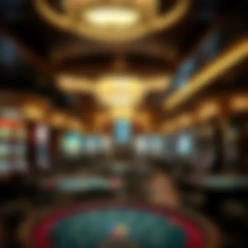 Luxurious interior of a Colorado casino showcasing gaming tables