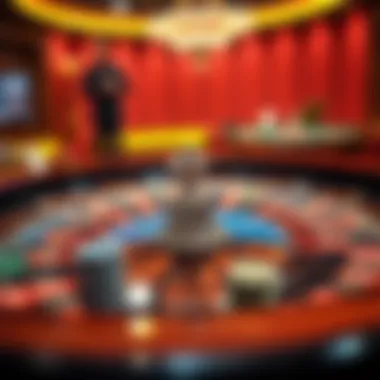 Vibrant Virtual Roulette Table A virtual roulette table showcasing vibrant colors and chips