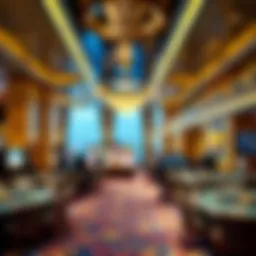 Elegant casino interior on a cruise ship