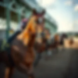 Thoroughbred racing at the starting gate