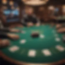 An evocative depiction of a Pacific Poker table setup with vibrant chips and cards.