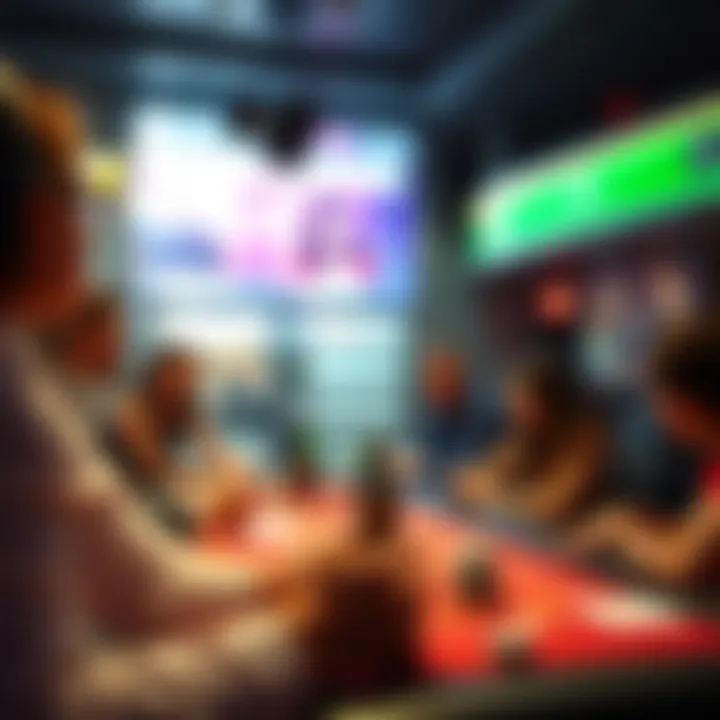 A vibrant chat room interface showcasing player interactions and discussions.