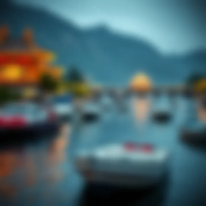 A picturesque river setting with boats and the casino in the background