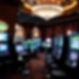 Luxurious casino interior featuring slot machines