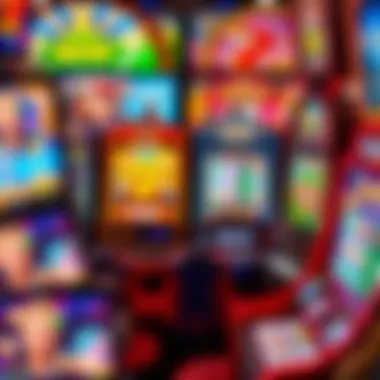 Diverse Graphics of Slot Machines Vibrant display of various slot machine graphics