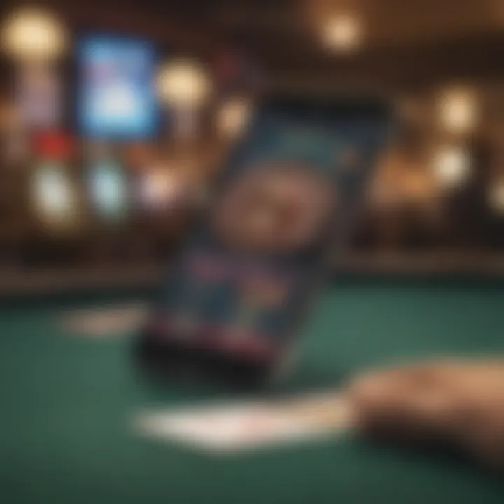 A close-up of a smartphone displaying an online casino app