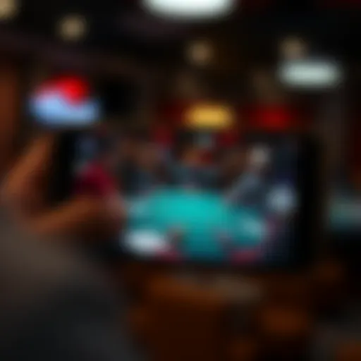 Virtual poker table on an iPhone screen